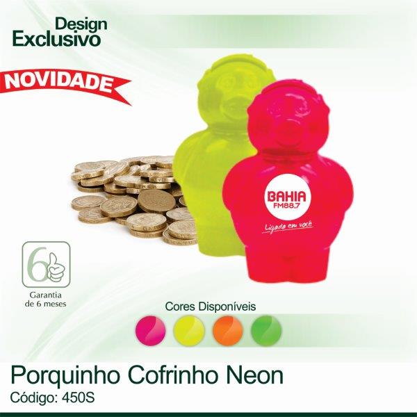 Porquinho Cofrinho NEON 